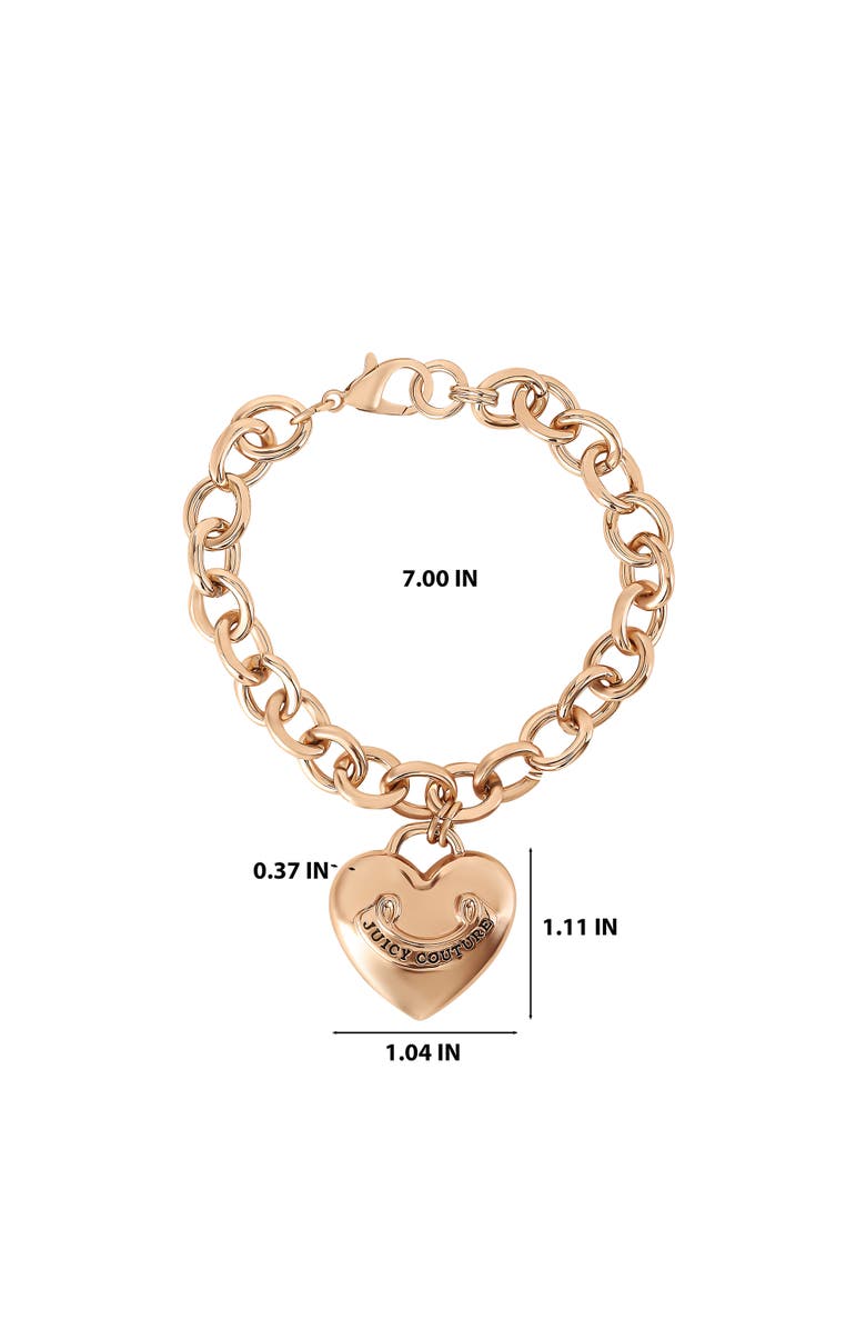 Juicy Couture Gold-Tone Chain Bracelet with Heart Charm, Alternate, color, Gold