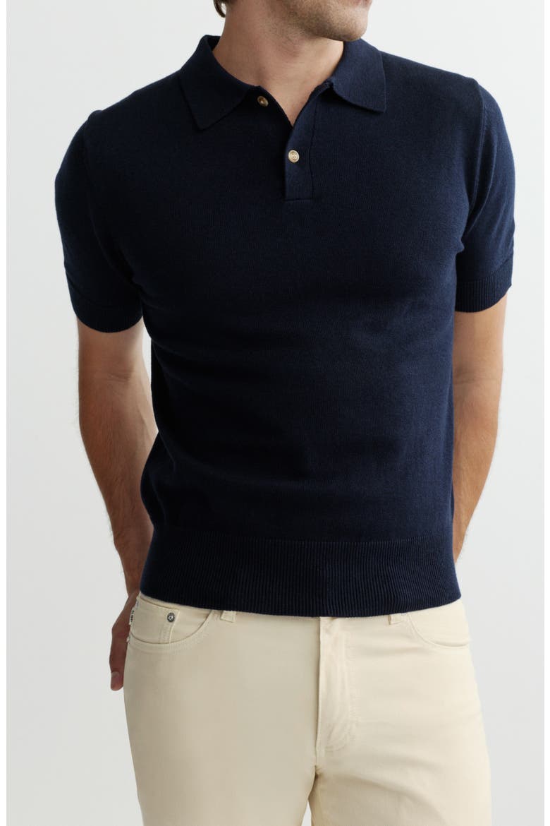 Cotton & Cashmere Polo, Alternate, color, NAVY
