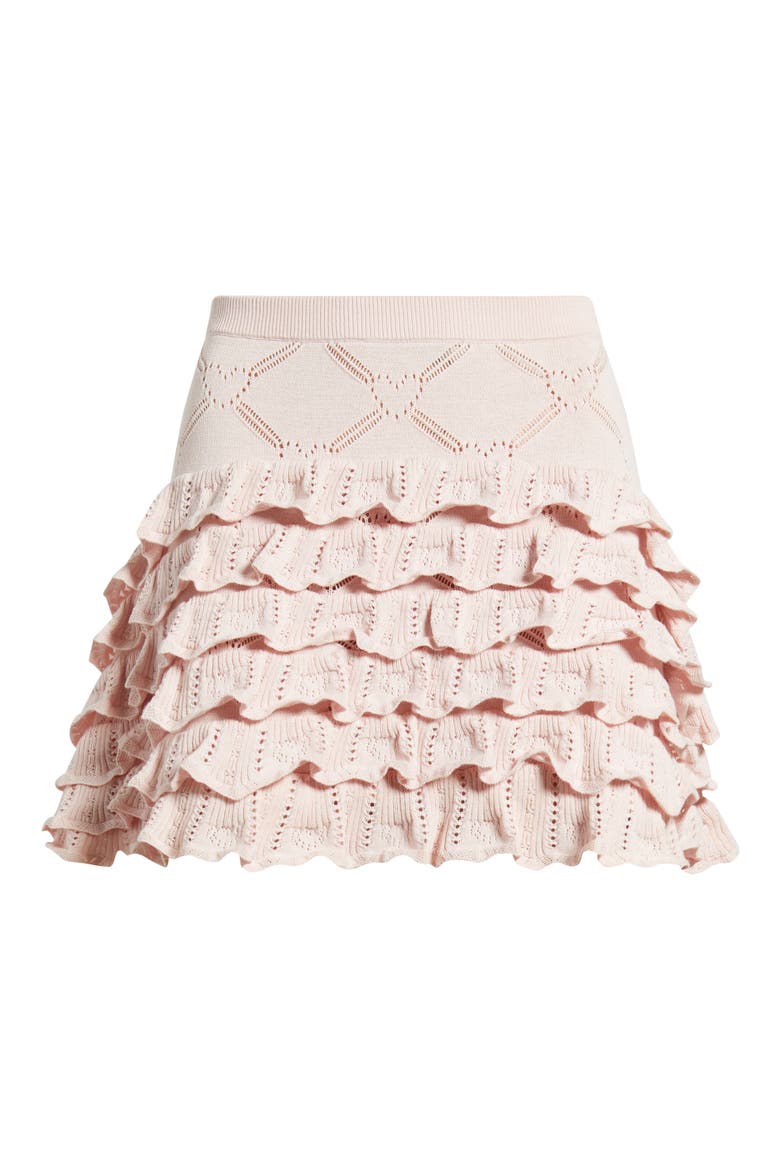 Kalliope Pointelle Ruffle Miniskirt, Alternate, color, VELOUR PINK