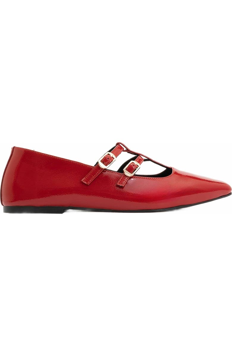 Forever & Always Shoes Starling Leather Mary Jane Flats, Alternate, color, Red Patent Leather