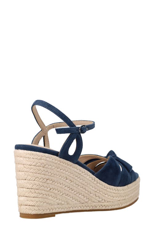 Pelle Moda Elbie Espadrille Ankle Strap Platform Wedge Sandal In Blue