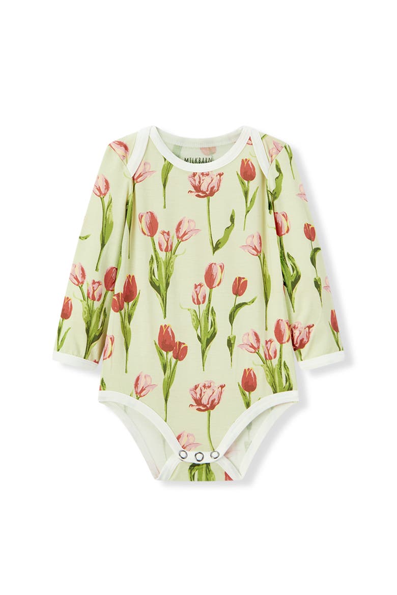 Luxe Stretch Long Sleeve One Piece, Main, color, Tulip