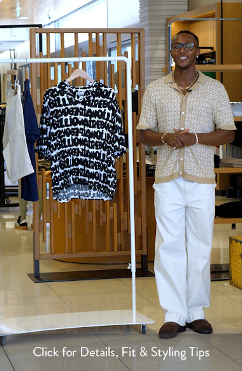 BB Billi Allover Logo Print Camp Shirt, sales video thumbnail