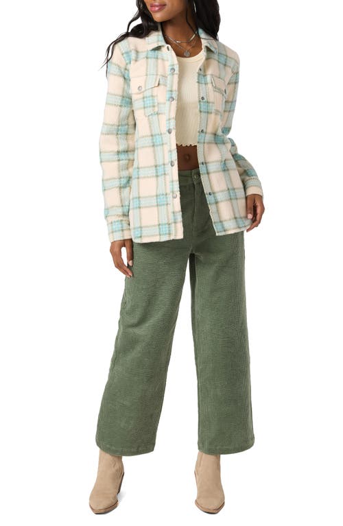 O'neill Zuma Print High Pile Fleece Shirt Jacket In Neutral