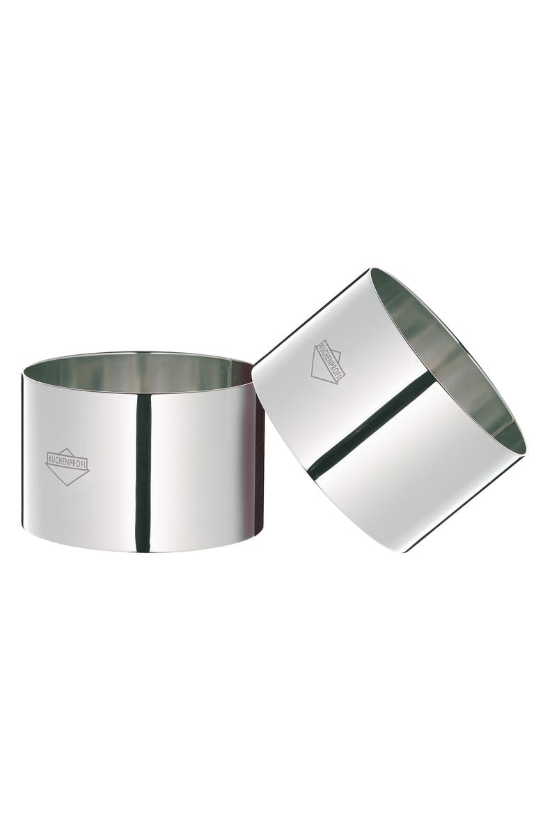 Kuchenprofi Cooking Ring Molds, 4 Piece Set, 3-Inch, Stainless, Main, color, Silver