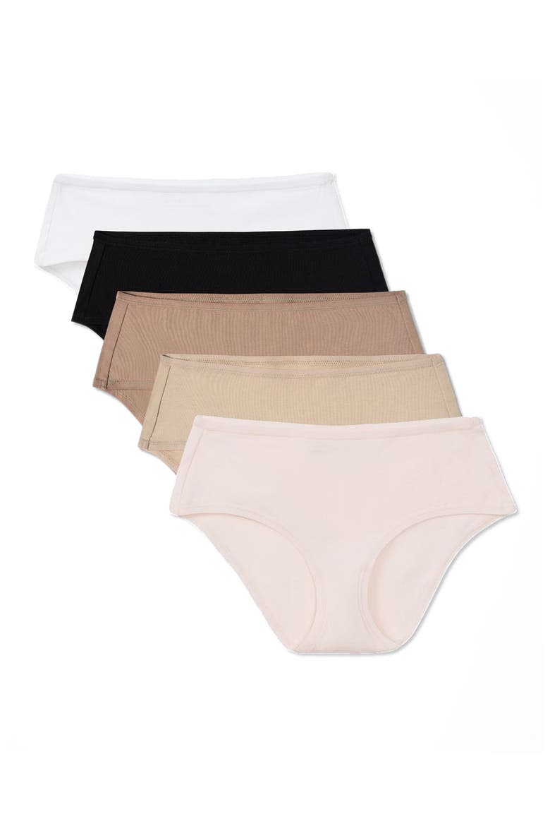 Everyday Mid Rise Hipster 5-Pack Made With Organic Cotton, Main, color, Core Edit