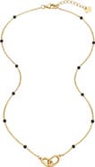 Argento Vivo Sterling Silver Enamel Bead Interlocking Oval Chain Necklace