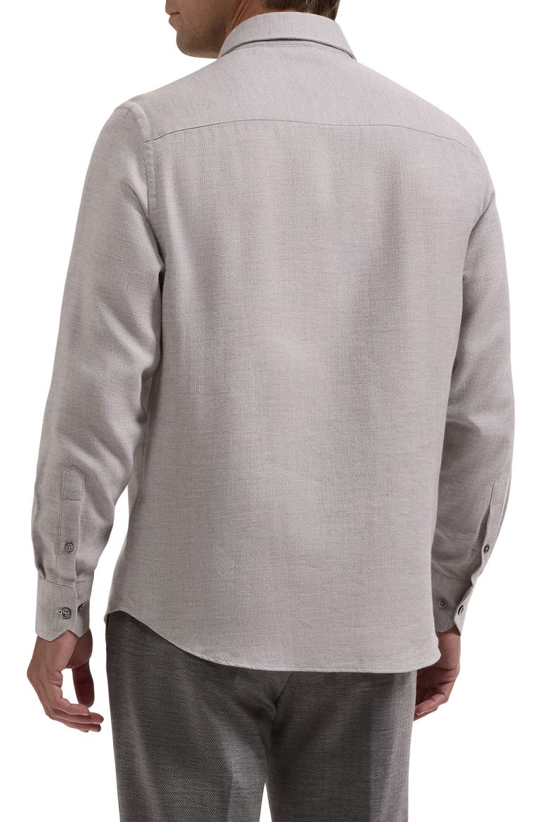 Axel Shaped Cotton & Wool Woven Shirt, Alternate, color, PLATINUM