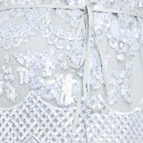 Needle & Thread Snowdrop 3/4 Sleeve Crew Neck Ankle Gown In White