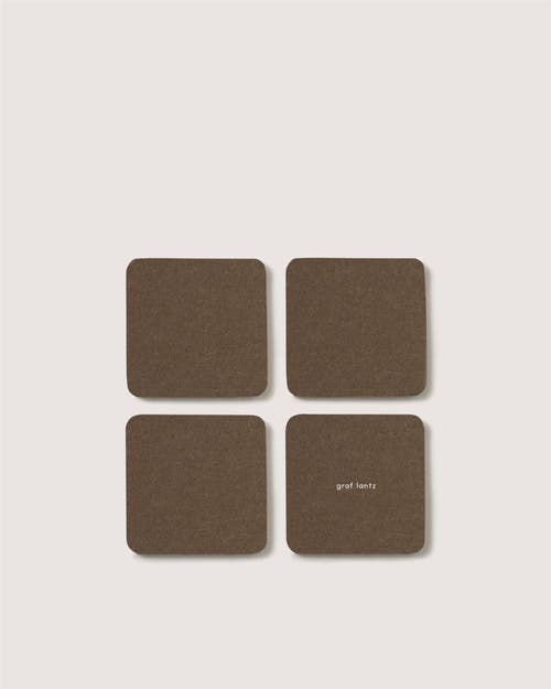 Graf & Lantz Graf Lantz Bierfilzl Merino Wool Square Coaster Solid 4 Pack In Brown