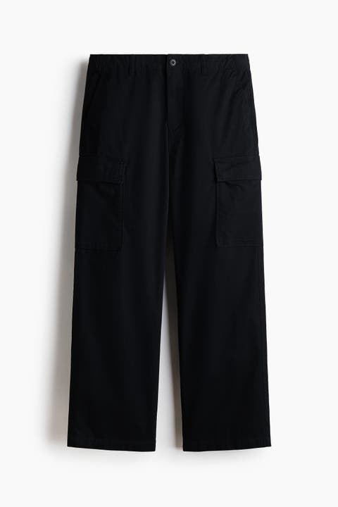 Relaxed Fit Cotton Cargo Trousers