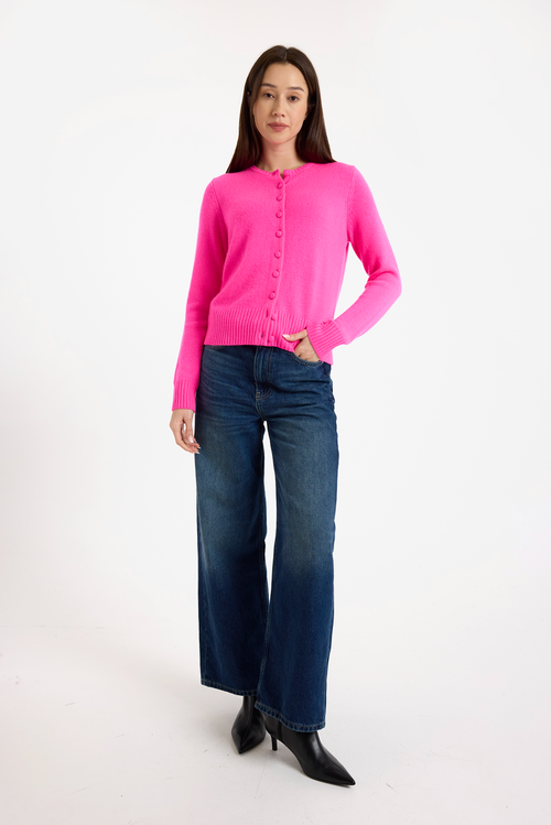 Brodie Pure Cashmere Niamh Crew Neck Cardigan