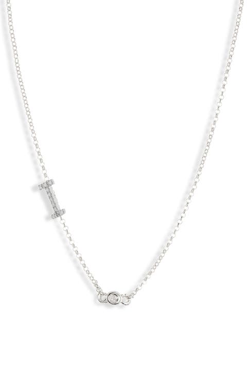 Bezel Diamond Initial Chain Necklace - 0.2ct.