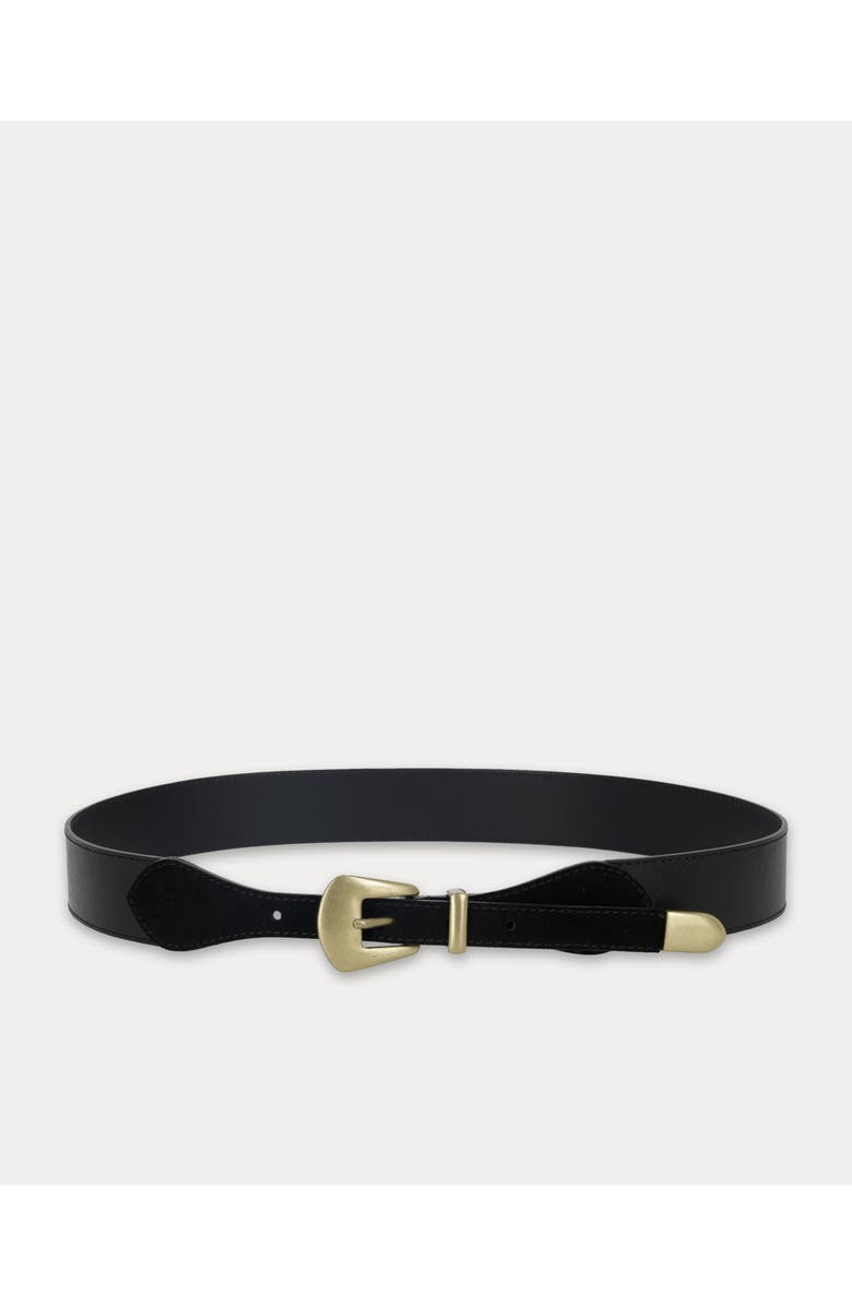 Fortela Taylor Double Leather Belt, Main, color, Black