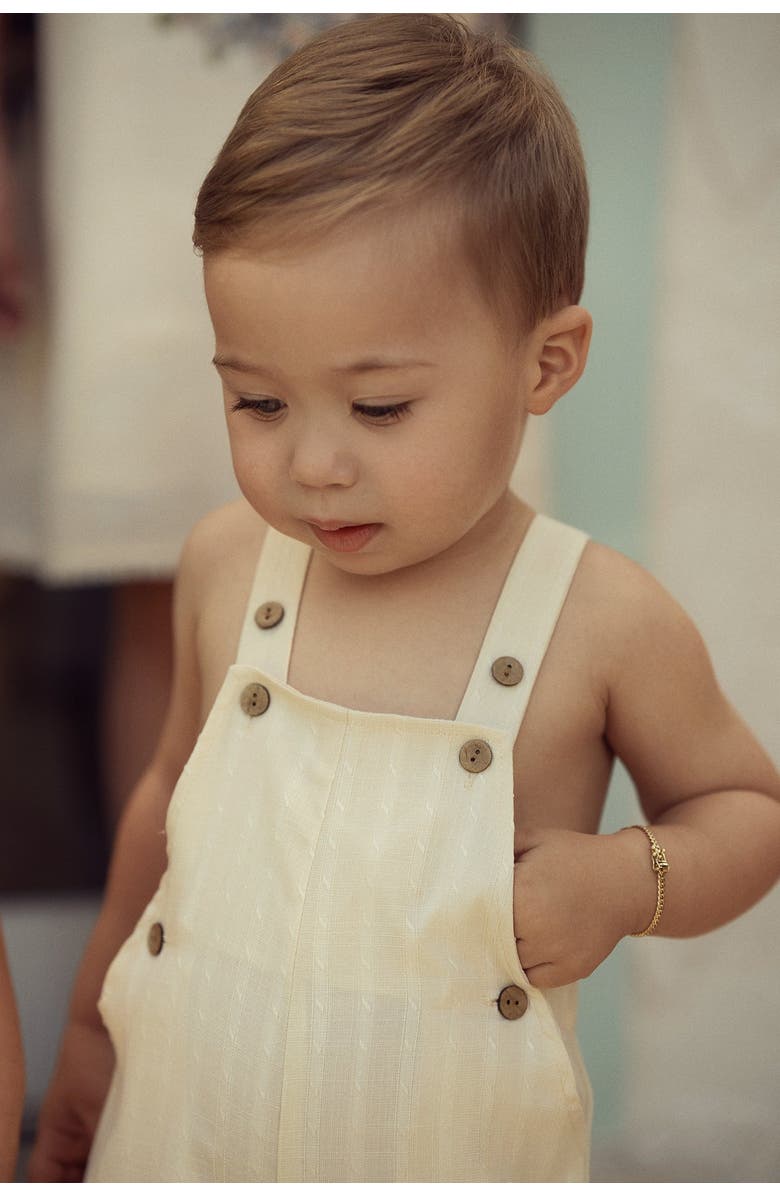 Mr. Mr. Textured Linen Overalls with Adjustable Shoulder Straps, Alternate, color, Blue