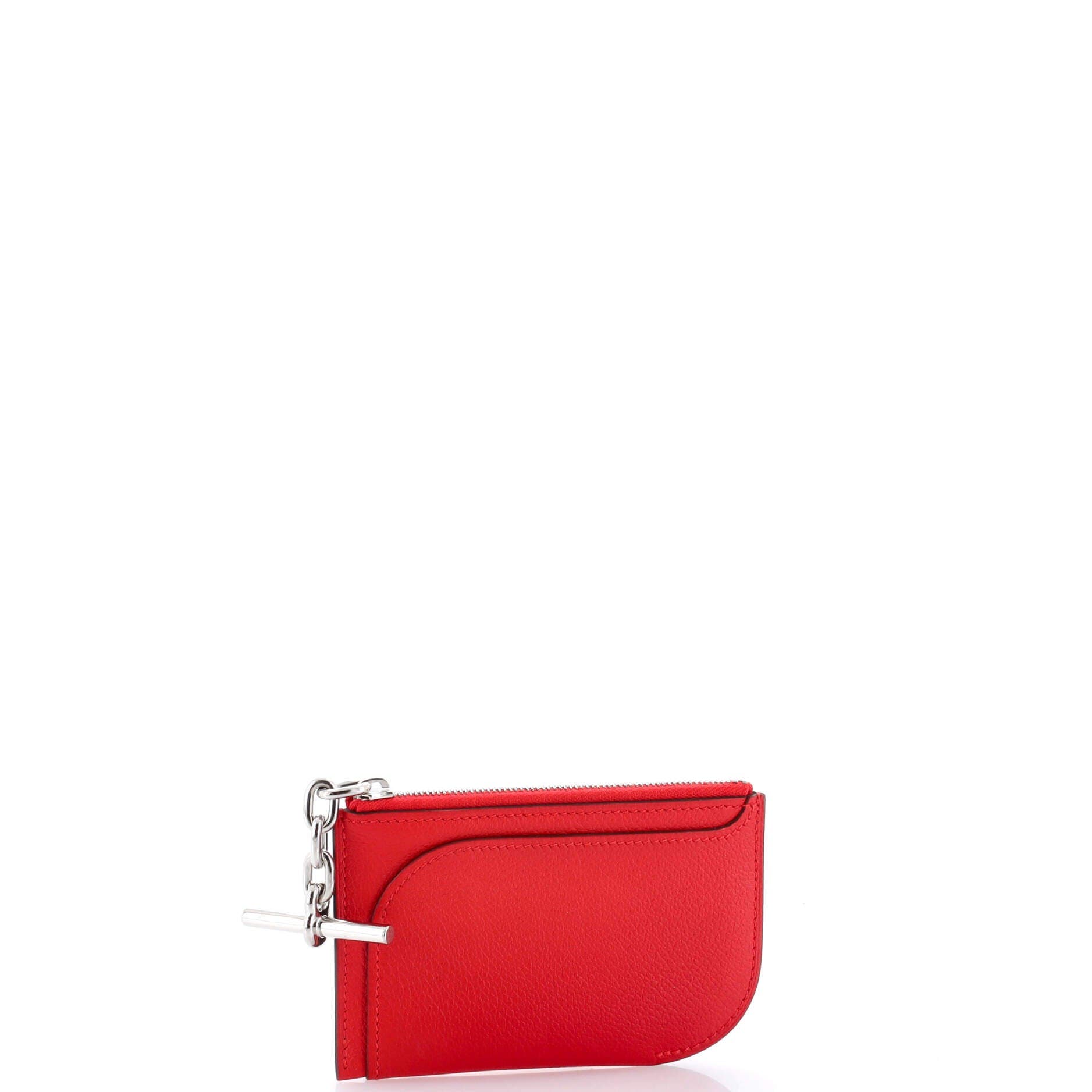Pre-Owned Hermes Strap Card Holder Evercolor, Alternate, color, Rouge De Coeur