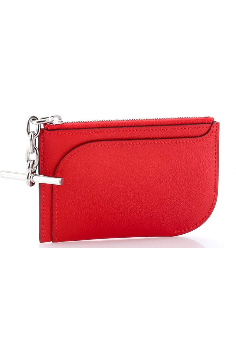 Pre-Owned Hermes Strap Card Holder Evercolor, Alternate, color, Rouge De Coeur