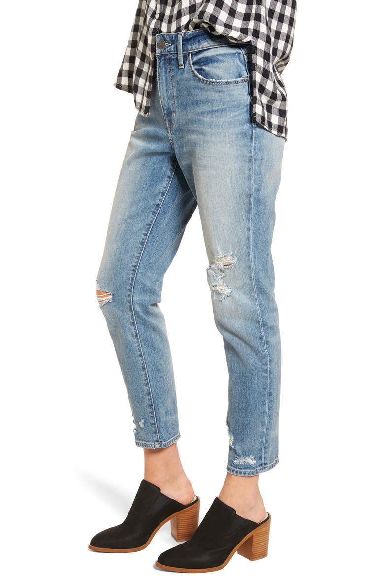 Loose Fit Slim Jeans, Alternate, color, GRAVEL LIGHT DESTROY