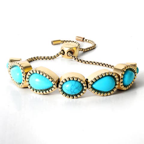Turquoise Stone Slider Bracelet