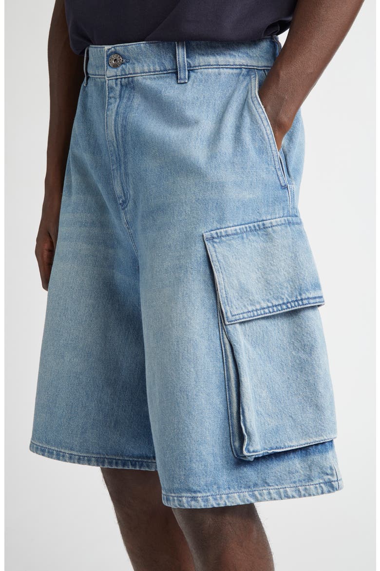 Cargo Denim Shorts, Alternate, color, LIGHT BLUE