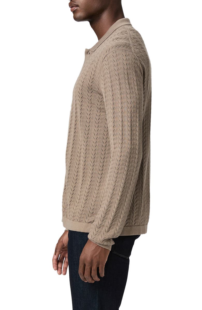 PAIGE Larimer Open Knit Button-Up Shirt, Alternate, color, Mojave Sand