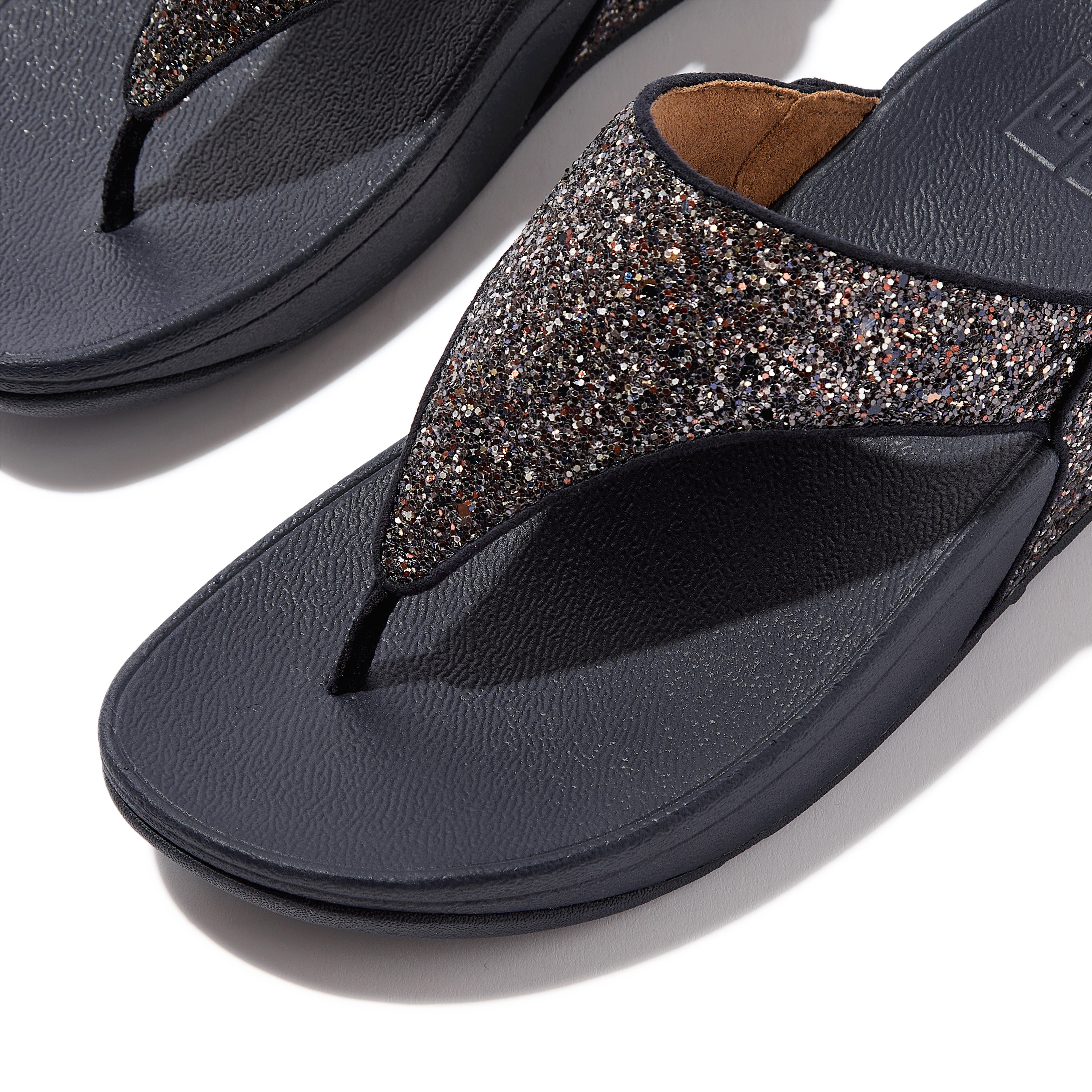 FitFlop Lulu Multi Tonal Glitter Toe Post Sandals, Alternate, color, Midnight Navy Mix