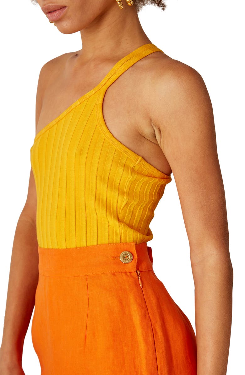 Simon Miller Capilla Ribbed One-Shoulder Tank Top, Alternate, color, 