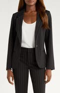 Liverpool Los Angeles Stripe Fitted One-Button Blazer