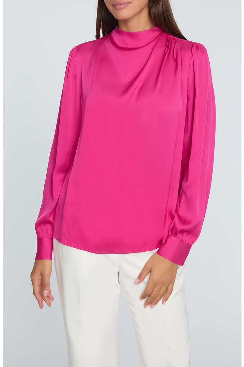 The Tien Mock Neck Top, Main, color, HAUTE PINK