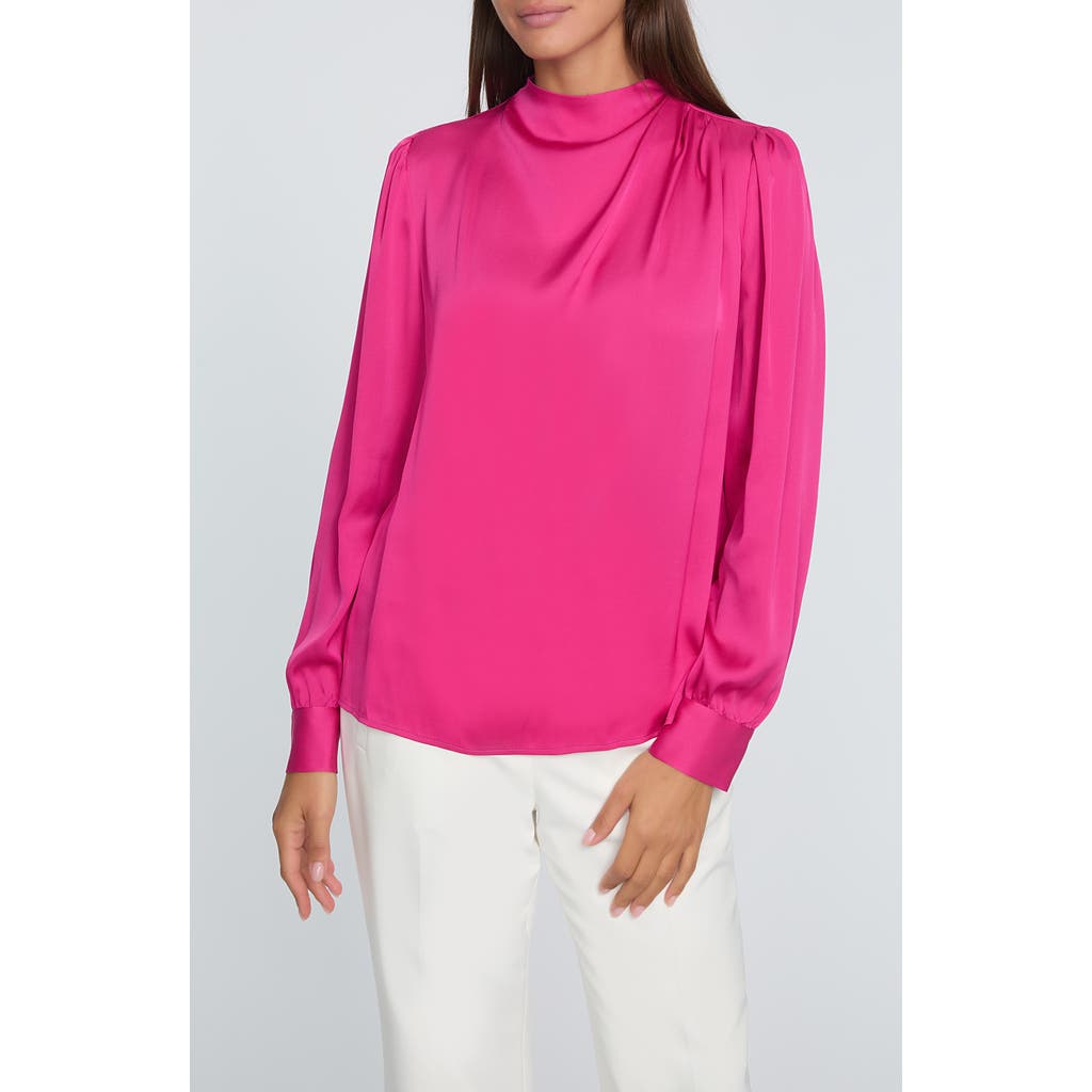 Elie Tahari The Valentine Silk Blend Blouse In Haute Pink