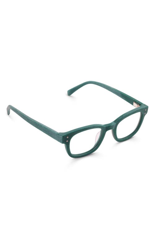 Eyebobs Biff 45mm Square Reading Glasses In Forest Green Woodgrain