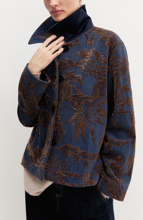 Jacquard Stand Collar Jacket