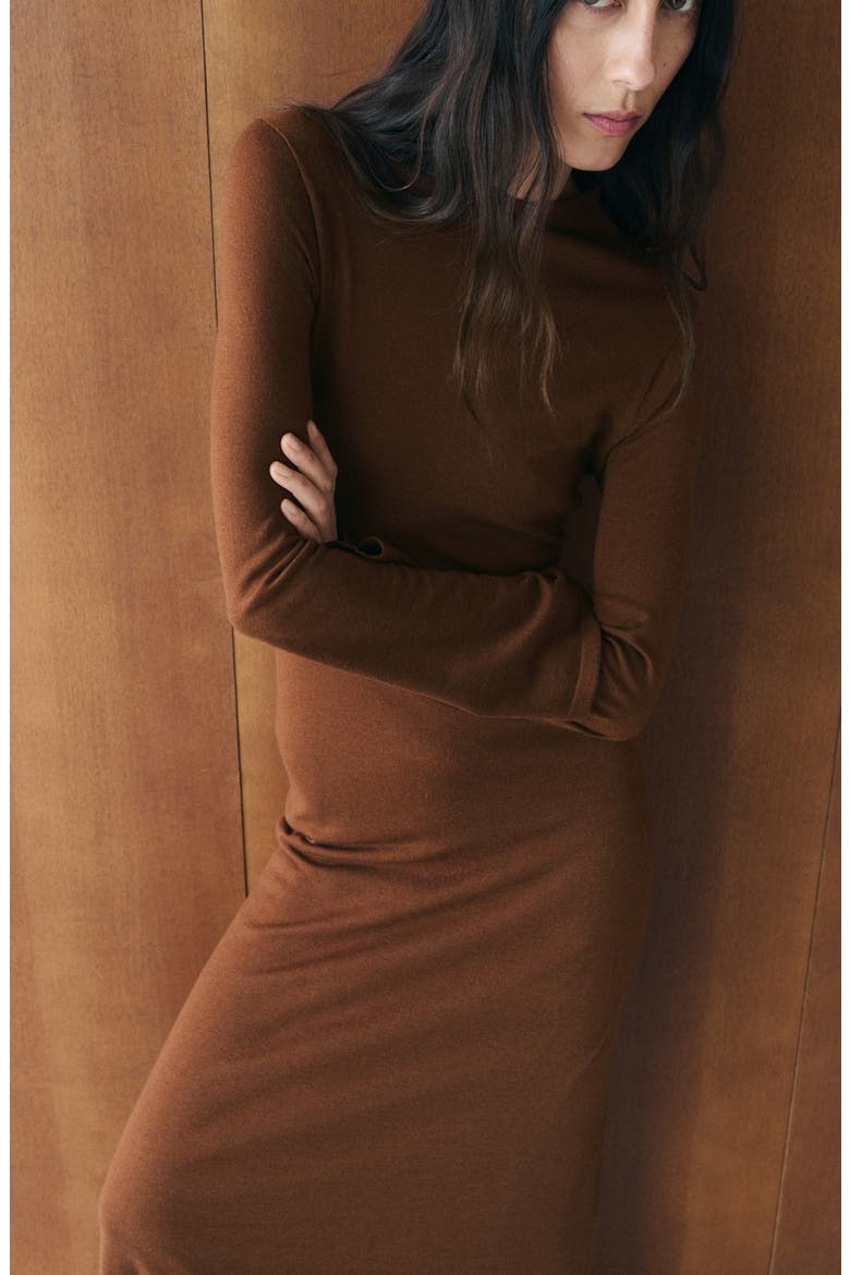 Kendrik Long Sleeve Sweater Dress, Alternate, color, CARAMEL