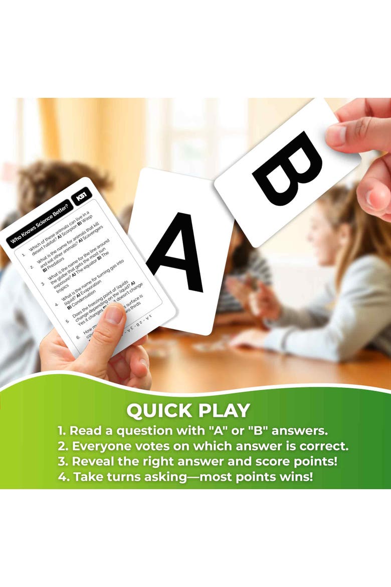 Who Knows Better? Trivia Card Games for Kids & Family, Alternate, color, Science