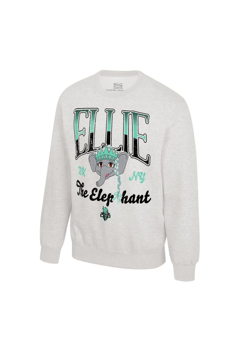 Unisex Stadium Essentials Oatmeal New York Liberty Sky High Mascot Fleece Crew Neck Sweatshirt, Alternate, color, Oatmeal