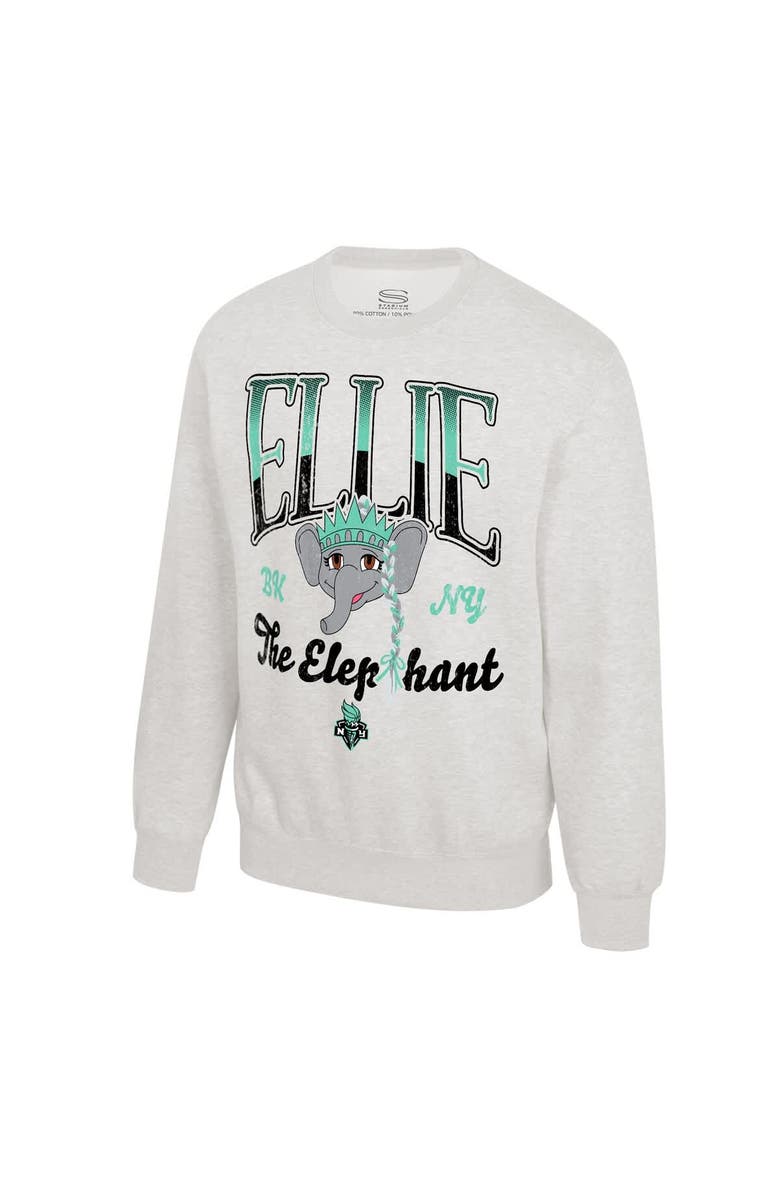 Stadium Essentials Unisex Stadium Essentials Oatmeal New York Liberty Sky High Mascot Fleece Crew Neck Sweatshirt, Alternate, color, Oatmeal