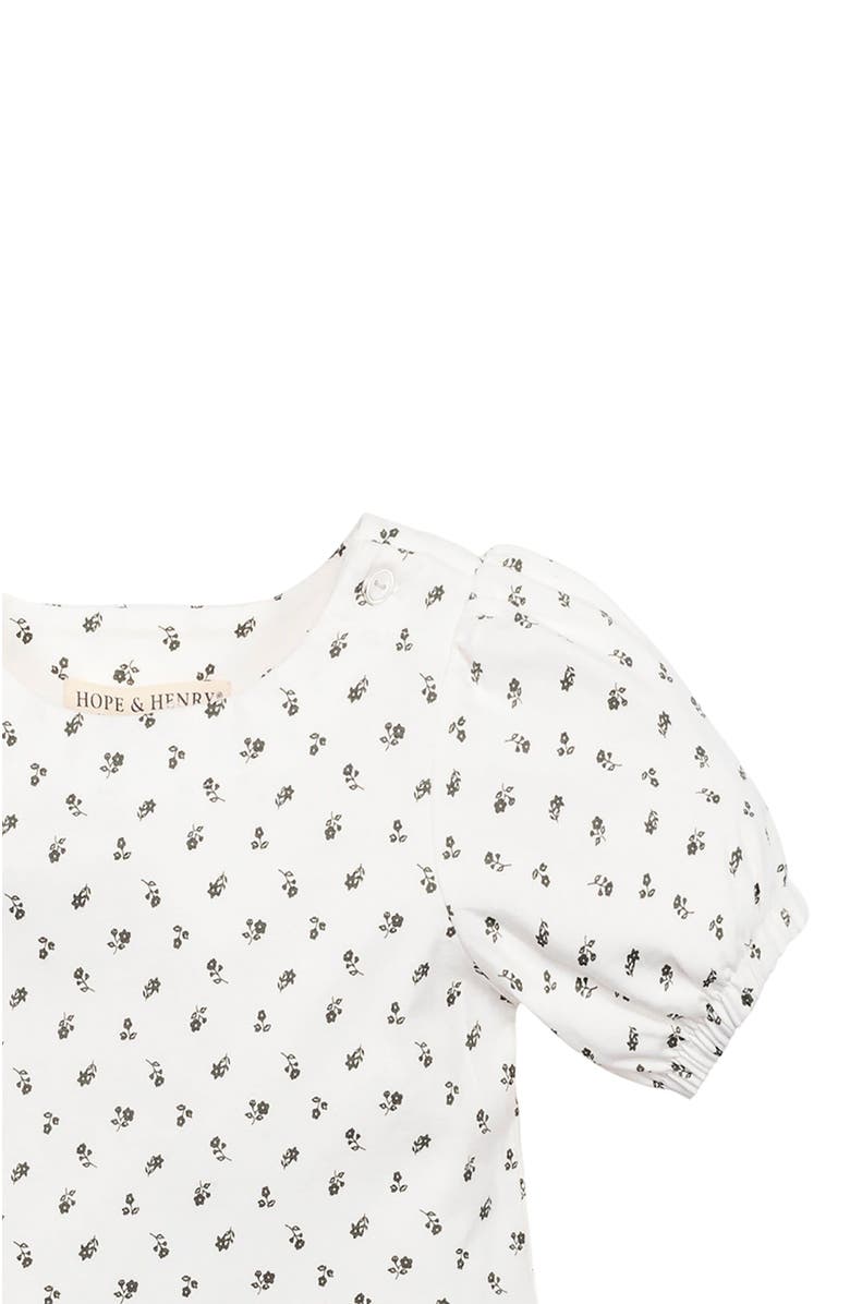 Hope & Henry Baby Girls' Organic Knit Peplum Top, Infant, Alternate, color, Provence Ditsy Floral