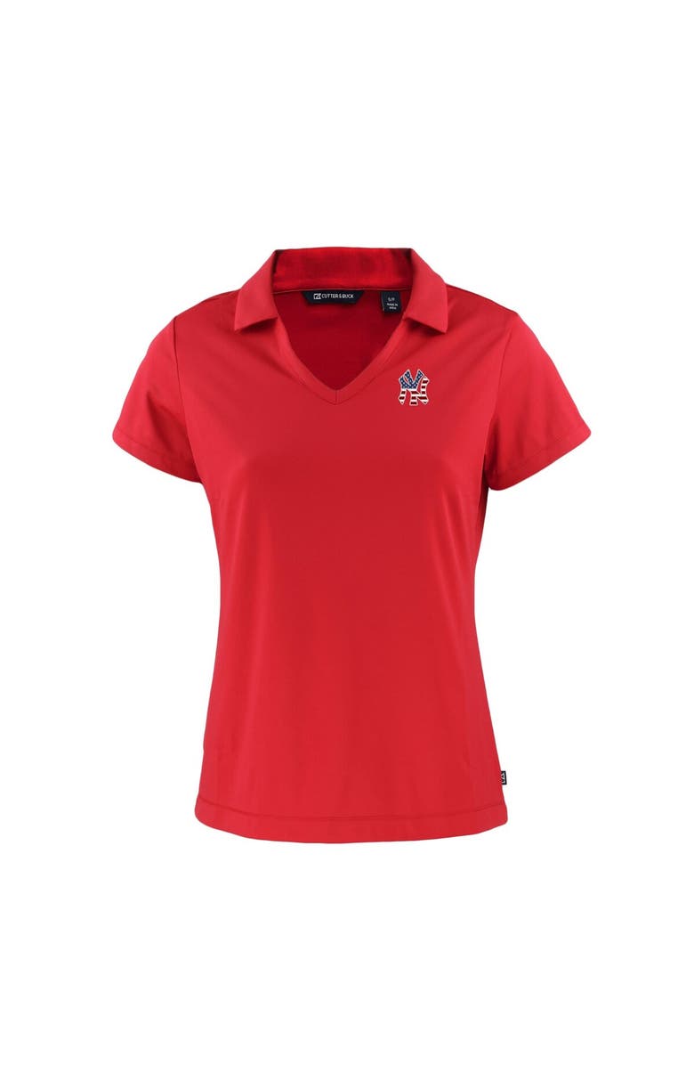 Cutter & Buck Women's Cutter & Buck  Red New York Yankees Daybreak Eco Recycled V-Neck Polo, Alternate, color, 