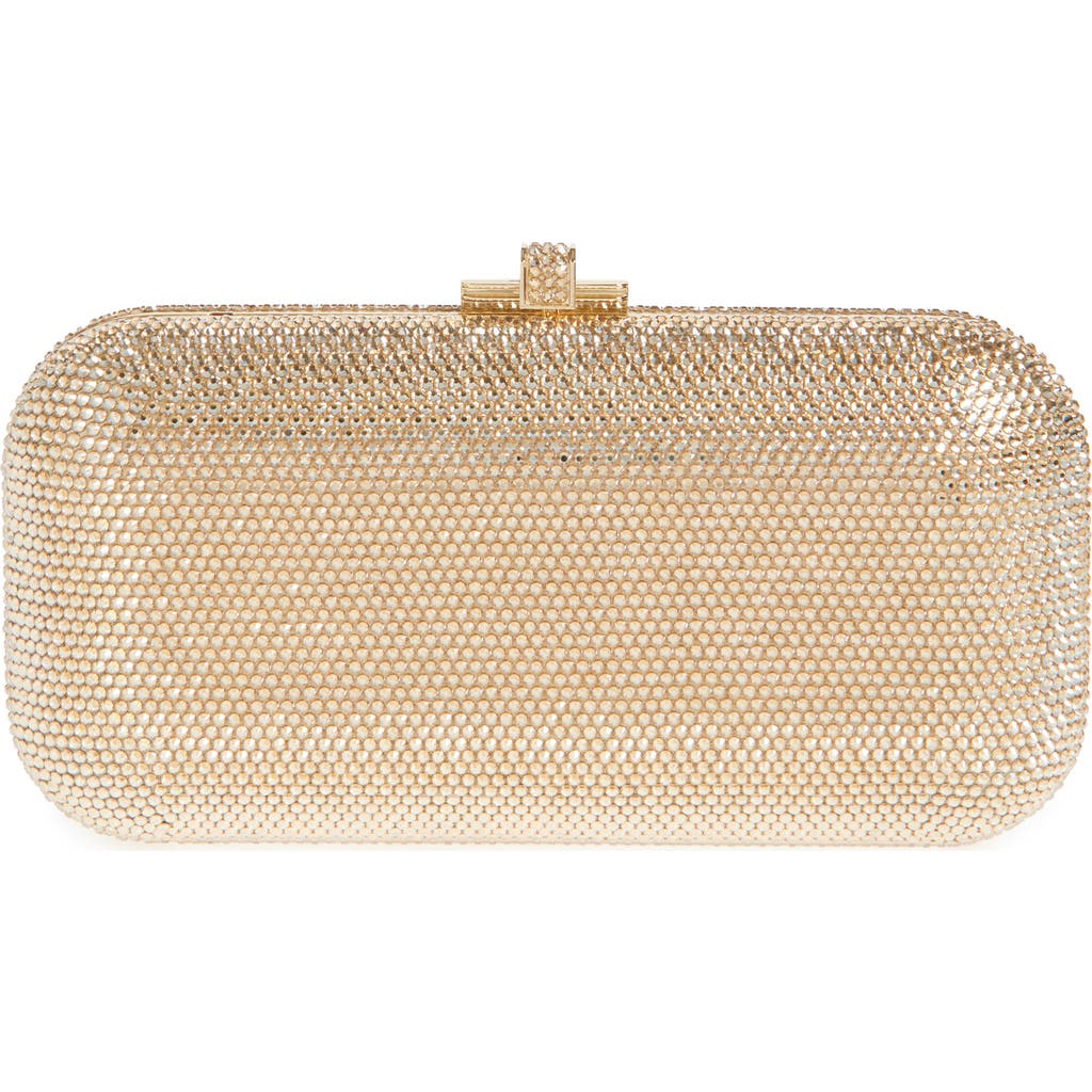 Judith Leiber Slide Crystal Embellished Clutch In Champagne Prosecco