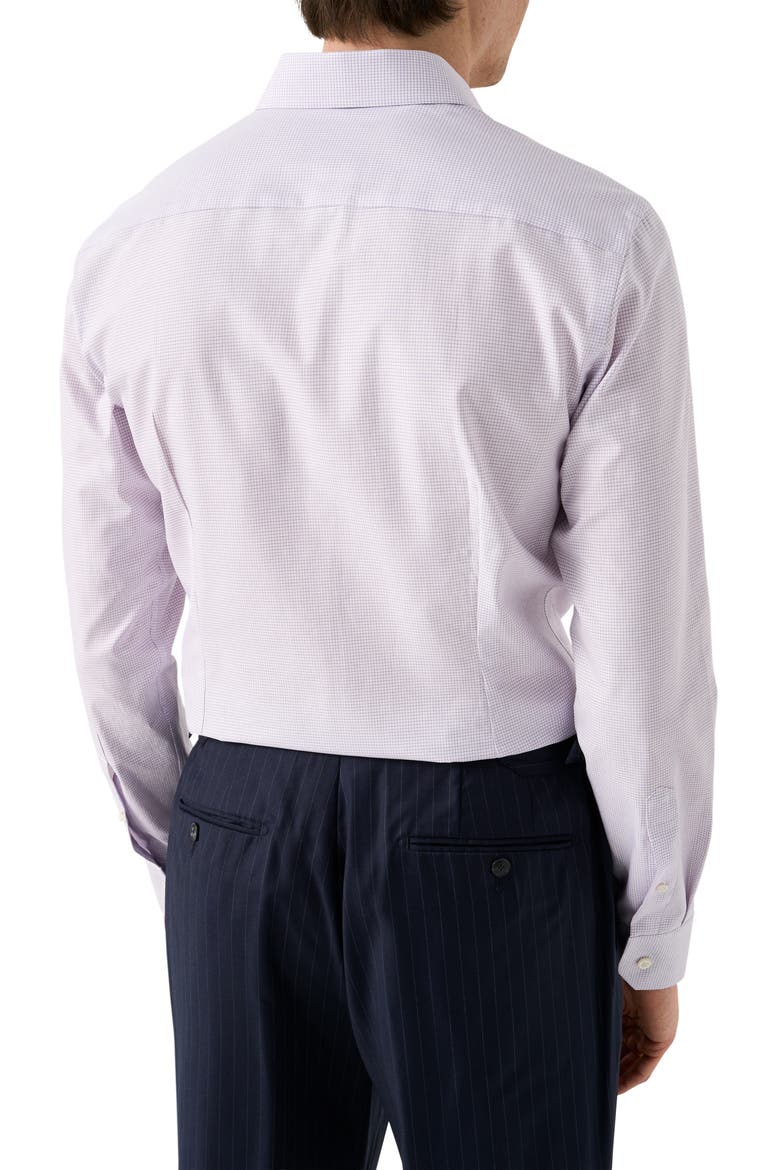 Contemporary Fit Check Cotton Twill Dress Shirt, Alternate, color, LIGHT PURPLE