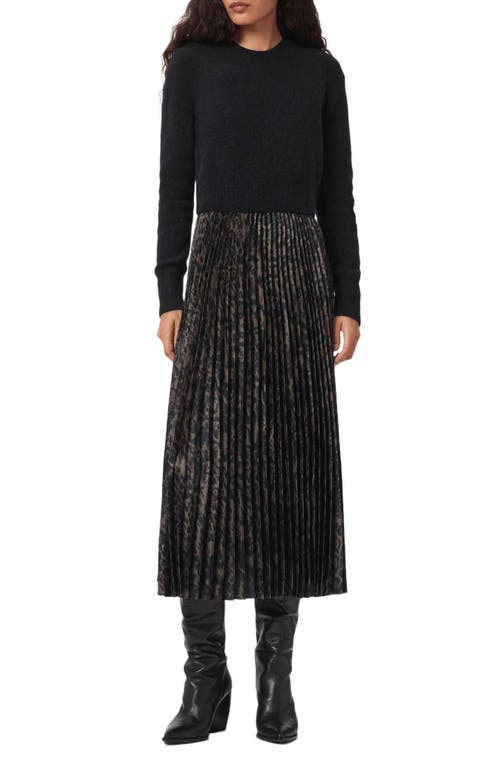 Allsaints Evia Sleeveless Dress & Sweater Set In Black