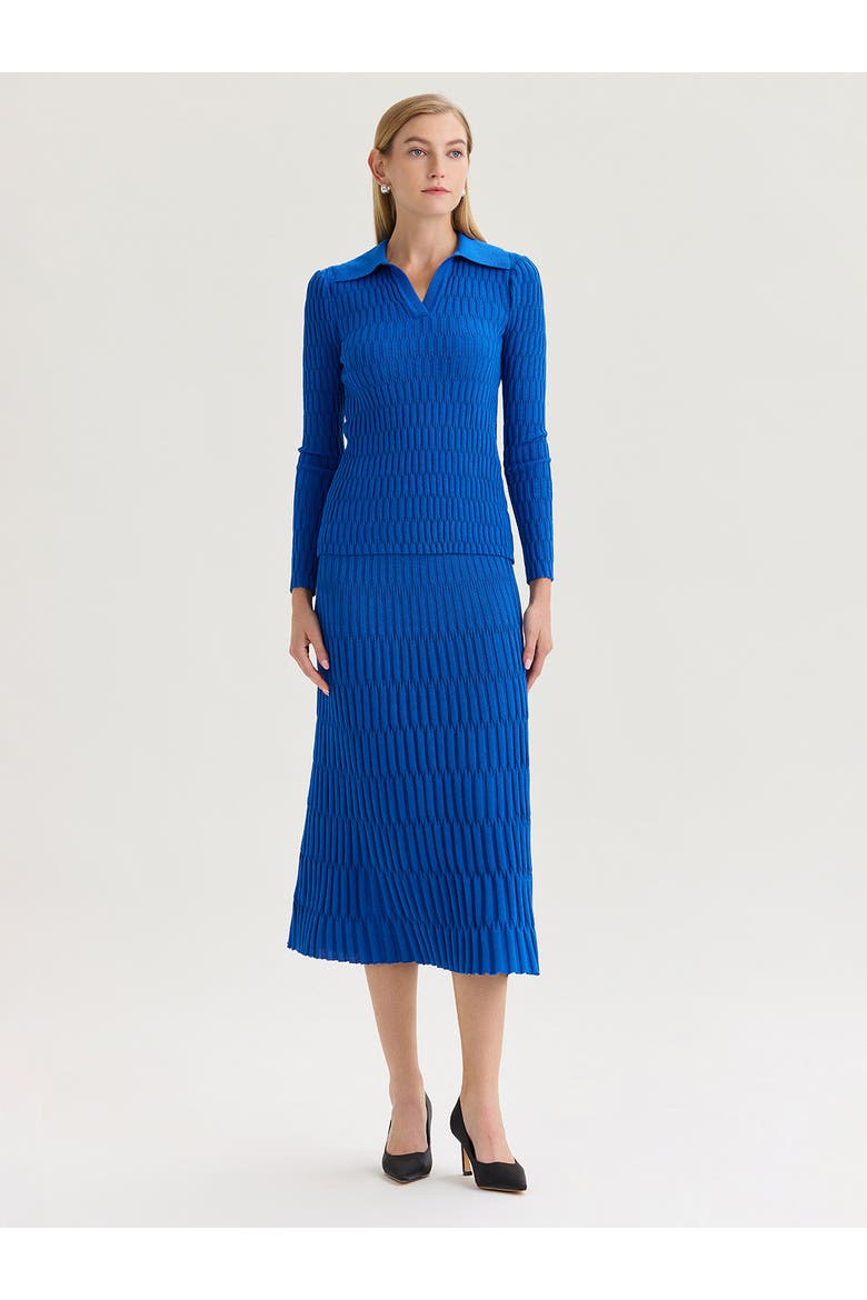Raised Geometric Soft Knit Tunic, Main, color, Aegean Blue