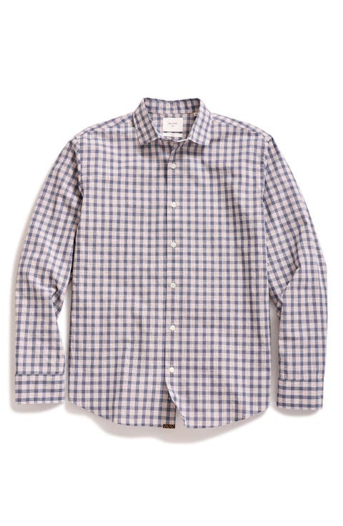 Standard Fit Slub Grid Cotton Button-Up Shirt
