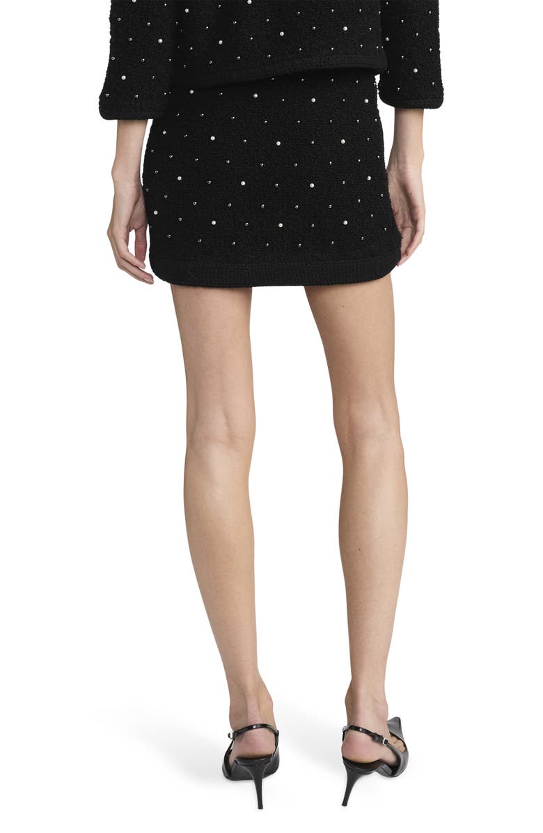 FRAME The Embellished Knit Wool Blend Miniskirt, Alternate, color, Black