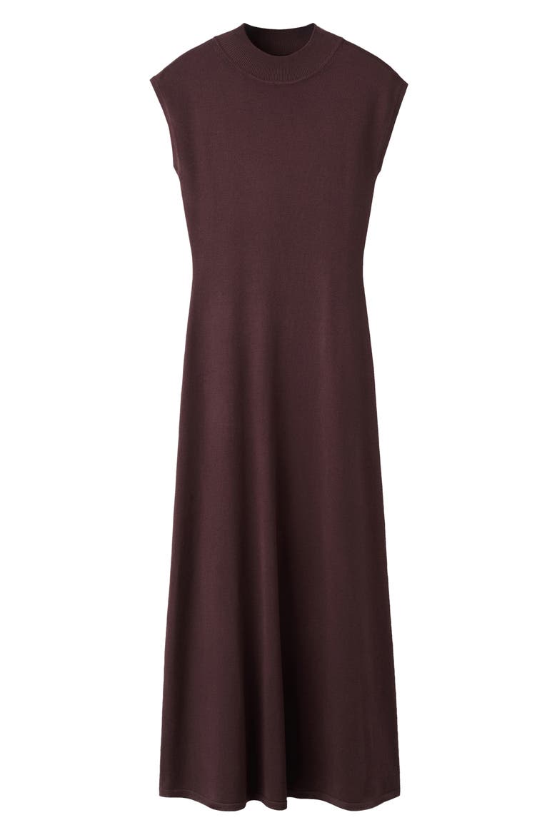 Mock Neck Midi Sweater Dress, Alternate, color, CHOCOLATE