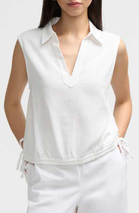 NVLT Sleeveless Drawstring Hem Top