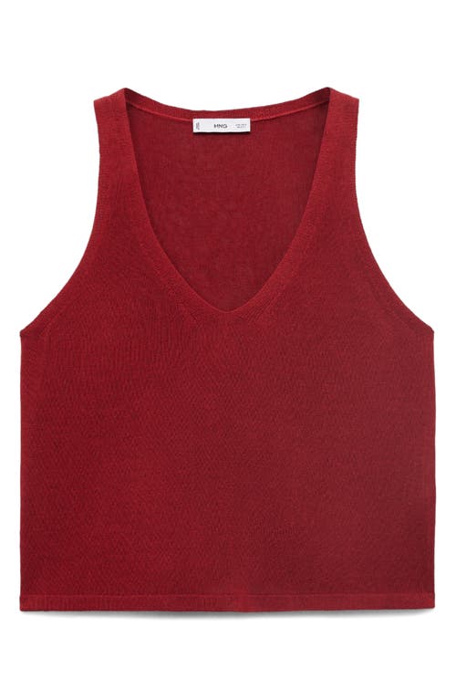 Mango V-neck Sweater Vest In Red