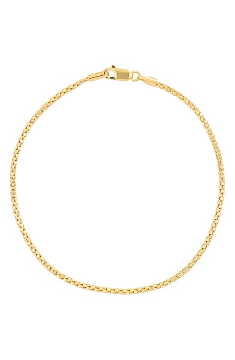 14K Gold Popcorn Chain Bracelet