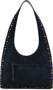 MANGO Studded Suede Shoulder Bag