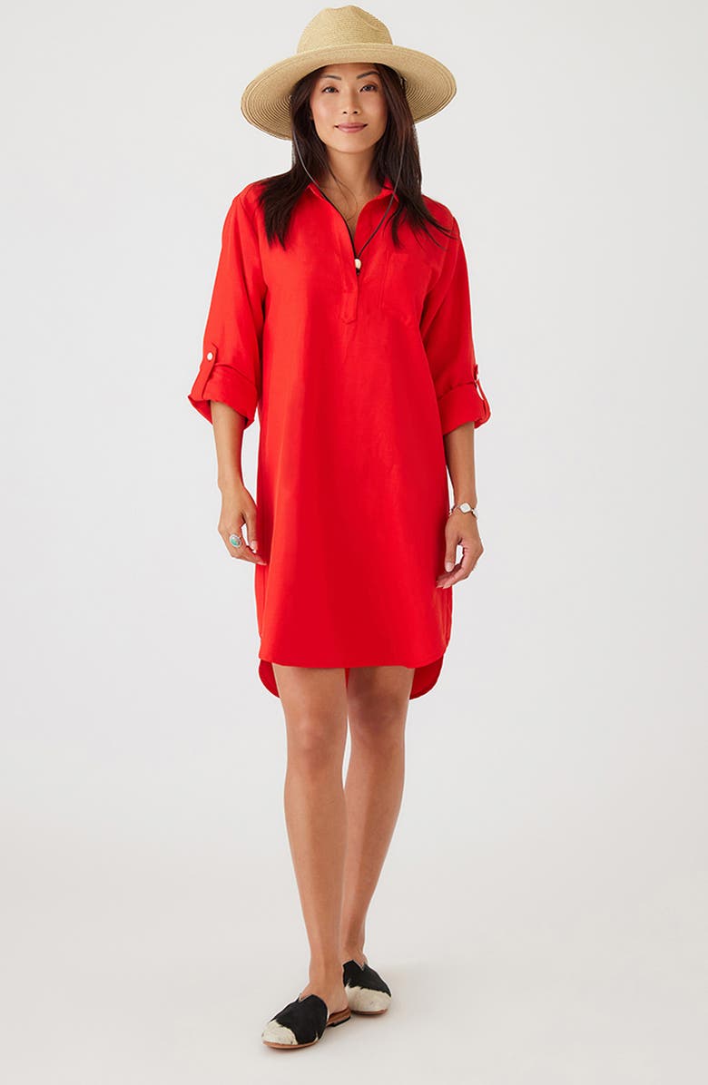 Karen Kane Roll Tab Sleeve Shirtdress, Alternate, color, 
